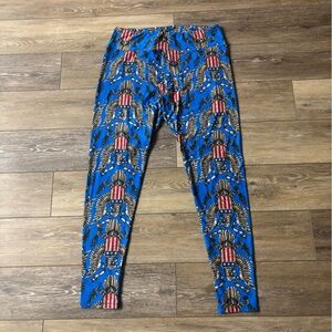 LuLaRoe Leggings OS Patriotic 4th July USA Eagle Military Freedom American BBQ